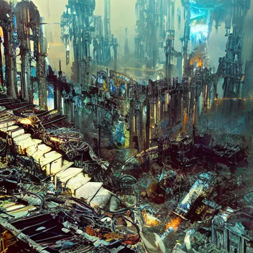 Image similar to arise from the ashes of your own creation, heed the call to service amongst the ruins of your old life, octane render, cosplay, by john berkey.