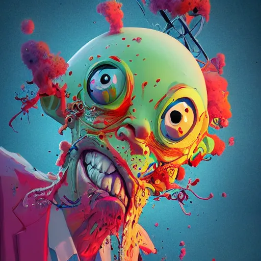 Image similar to high guy by Alex Pardee and Nekro and Petros Afshar, unstirred paint, vivid color, cgsociety 4K