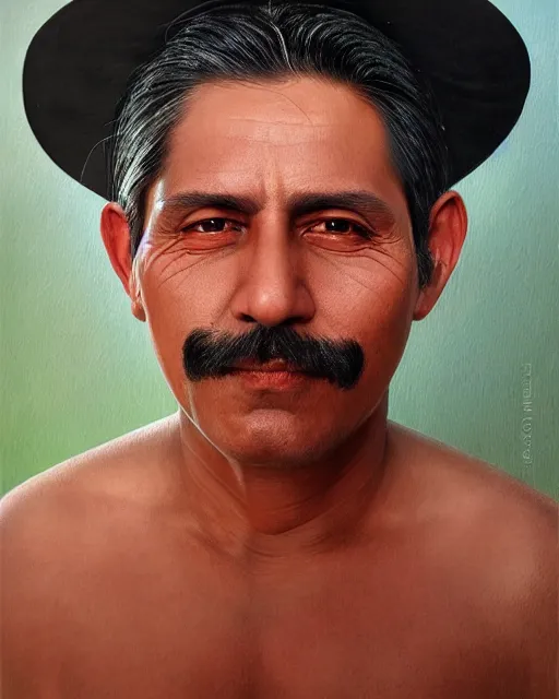 Image similar to portrait of a magical mexican man, art by denys tsiperko and bogdan rezunenko, hyperrealism