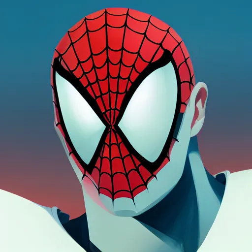 Image similar to face icon stylized minimalist spiderman, loftis, cory behance hd by jesper ejsing, by rhads, makoto shinkai and lois van baarle, ilya kuvshinov, rossdraws global illumination