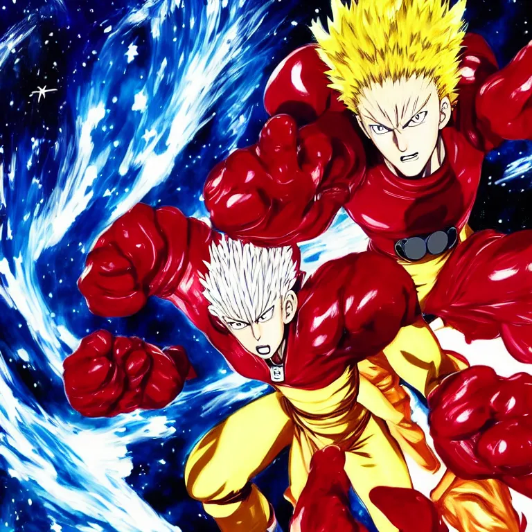 Cosmic garou god form, anime style, masterpiece, detailed, 4k