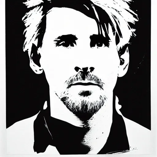 Prompt: a portrait of Lionel Messi, made by Andy Warhol, two tone, very high contrast, only black and white, simplistic, extremely high contrast, two tone, notan art, by Andy Warhol, minimalistic,