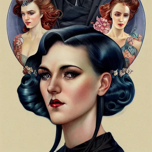 Prompt: an art nouveau, ( streamline moderne ), multi - racial portrait in the style of anna dittmann and donato giancola and charlie bowater. very large, clear, expressive, and intelligent eyes. centered, ultrasharp focus, dramatic lighting, photorealistic digital matte painting, intricate symmetrical ultra detailed background.
