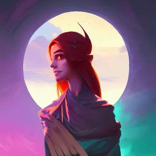 Image similar to profile portrait, maya ali mage, gloomhaven, dynamic lighting, gaudy colors, octane render aesthetic, matte painting concept art, official fanart behance hd artstation by jesper ejsing, by rhads and makoto shinkai and lois van baarle and ilya kuvshinov and rossdraws