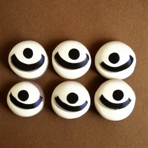 Image similar to cute clay cartoon eyes