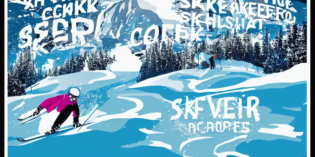 Image similar to poster for a ski resort