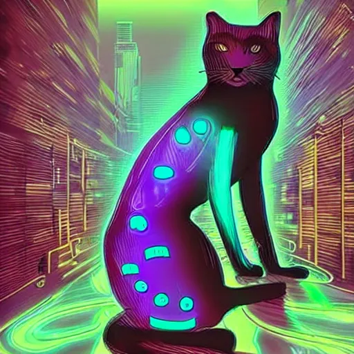 Image similar to cyberpunk cat