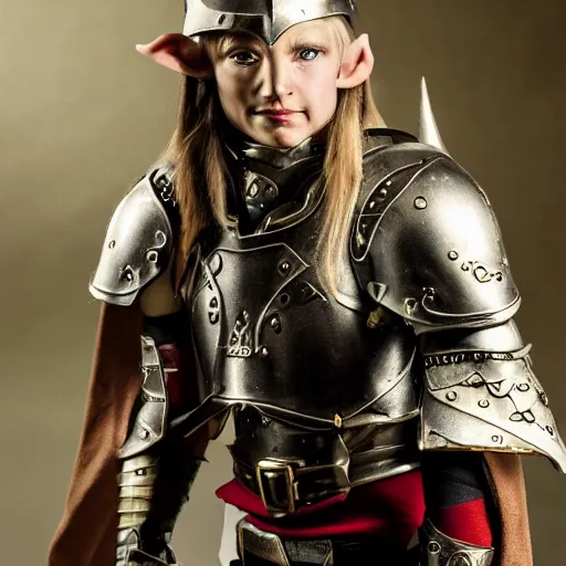 Image similar to a head and shoulders action portrait photo of an elf paladin, photo by frank miller