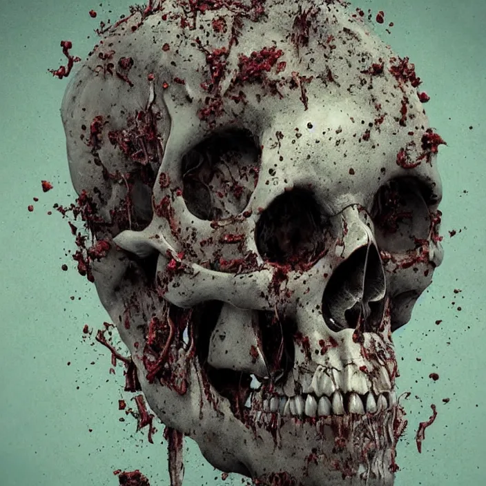 Prompt: portrait of a melting skull. missing jaw. infected with zombie fungus. intricate abstract. intricate artwork. nightmare fuel. by Tooth Wu, wlop, beeple, dan mumford. octane render, trending on artstation, greg rutkowski very coherent symmetrical artwork. cinematic, hyper realism, high detail, octane render, 8k, iridescent accents