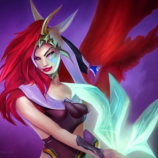 Image similar to league of legends character, xayah, kai'sa, best friends