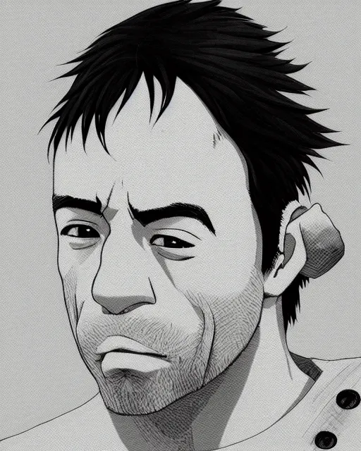 Image similar to a close - up portrait of joe rogan, anime style by studio ghibli and toei, highly detailed, trending on artstationhq