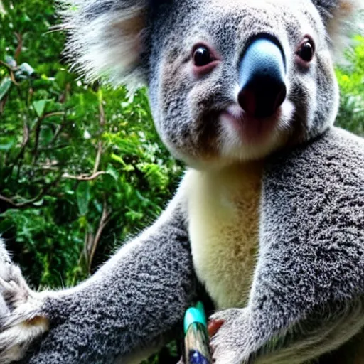 Prompt: koala tinder selfie