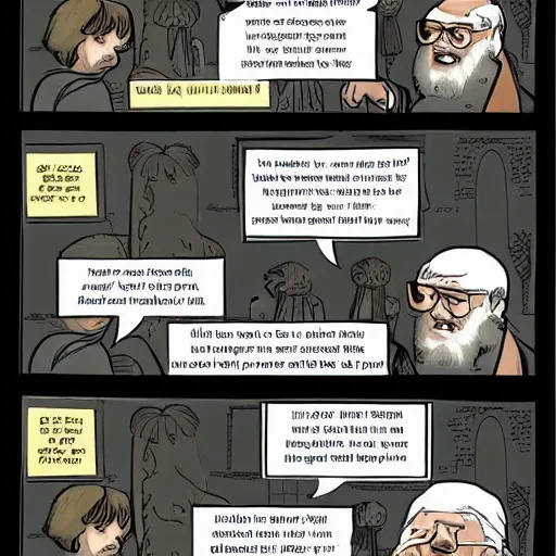 Image similar to george rr martin comic strip