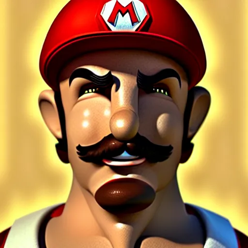 Image similar to Portrait of Super Mario, rec cap, face, fantasy, intricate, elegant, highly detailed, digital painting, artstation, concept art, smooth, sharp focus, illustration, art by Fernanda Suarez and Artem Demura and alphonse mucha