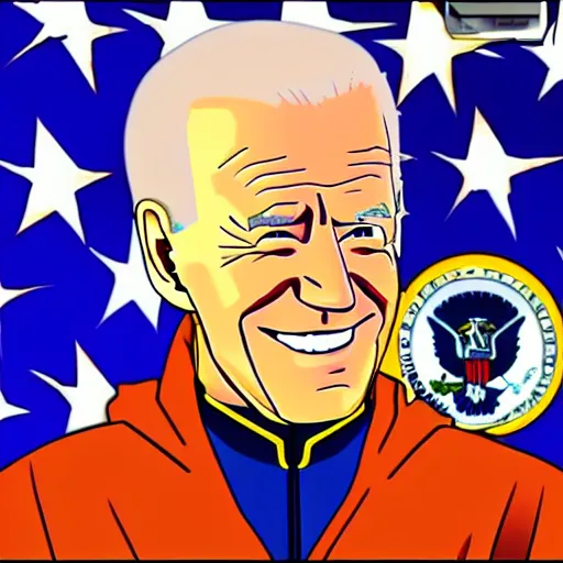 Image similar to joe biden drawn in the style of dragon ball z