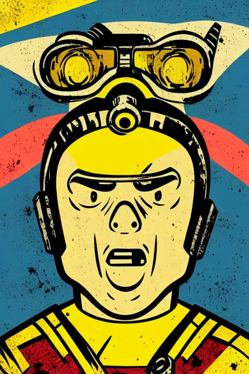 Image similar to fallout 7 6 retro futurist illustration art by butcher billy, sticker, colorful, illustration, highly detailed, simple, smooth and clean vector curves, no jagged lines, vector art, smooth andy warhol style