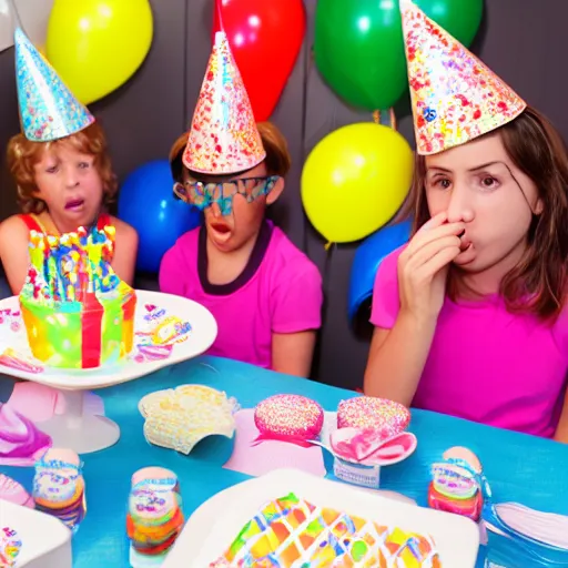 Prompt: the absolute despair of a birthday party