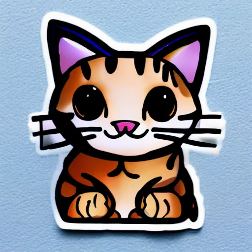 Image similar to a sticker of a cute cat