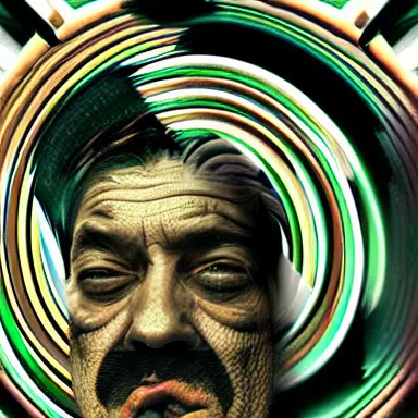 Image similar to portrait of a uncanny artist by Chor Boogie and Salvador Dali collaboration, digital art, mix of aesthetics, close up, high details