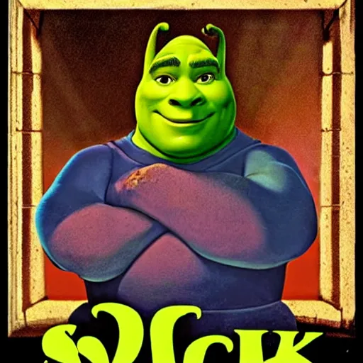 Image similar to vintage movie poster for shrek,