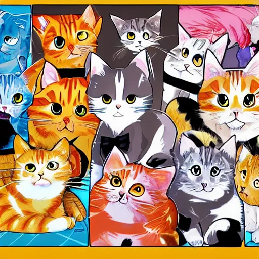 Image similar to manga cats comic anime