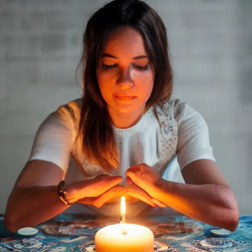 Image similar to portrait of yogawoman making homemade candles, photoshot, hyper detailed, 8k,