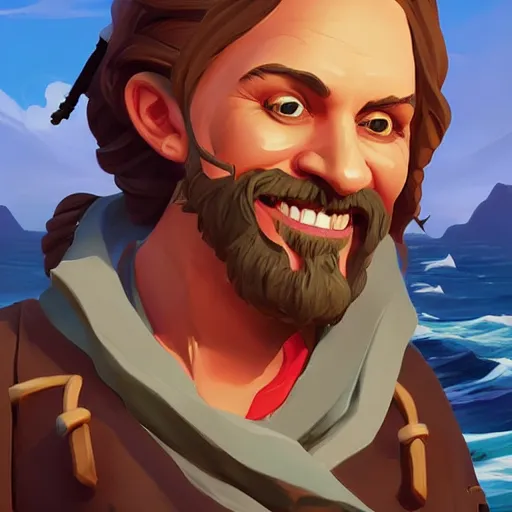 Image similar to painting jack the pirate on sea of thieves game avatar hero smooth face median photoshop filter cutout vector behance hd by jesper ejsing, by rhads, makoto shinkai and lois van baarle, ilya kuvshinov, rossdraws, illustration, art by ilya kuvshinov and gustav klimt