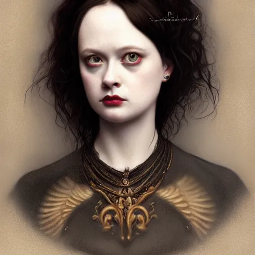 Image similar to beautiful striking Pre-Raphaelite goth emo punk Thora Birch by Artgerm and Greg Rutkowski, pale, intricate, elegant, highly detailed, digital painting