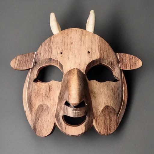 Image similar to lamb cult wooden mask