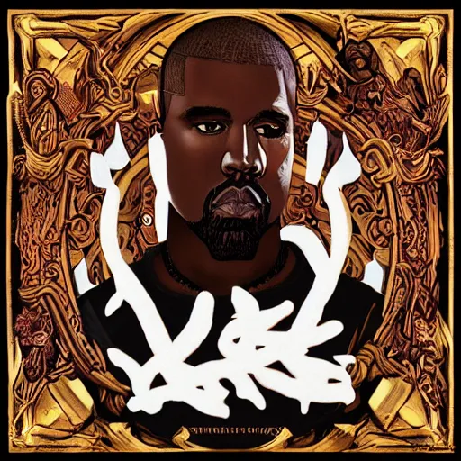 Image similar to Renaissance rap album cover for Kanye West DONDA 2 designed by Virgil Abloh, HD, artstation