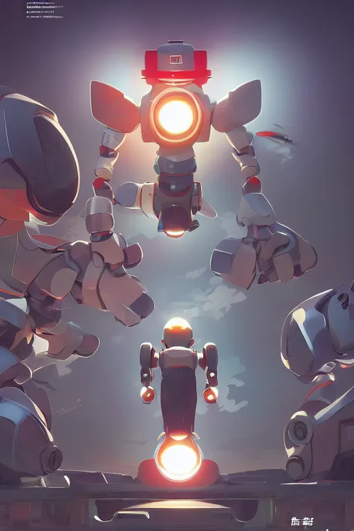 Image similar to metabots medabots medarotto medarot robot minimalist comics, behance hd by jesper ejsing, by rhads, makoto shinkai and lois van baarle, ilya kuvshinov, rossdraws global illumination ray tracing hdr radiating a glowing aura