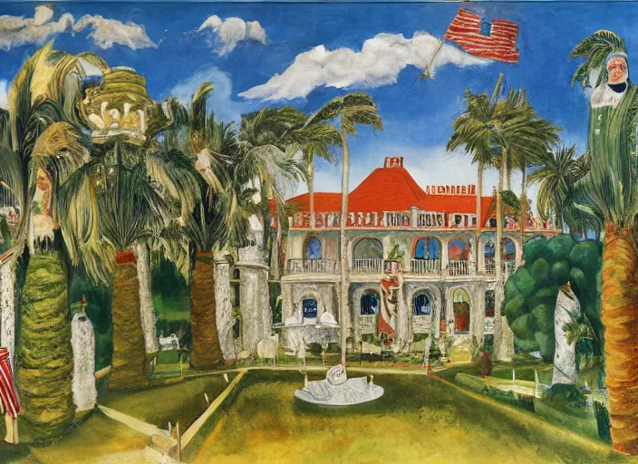 Image similar to Mar-a-Lago estate by otto dix