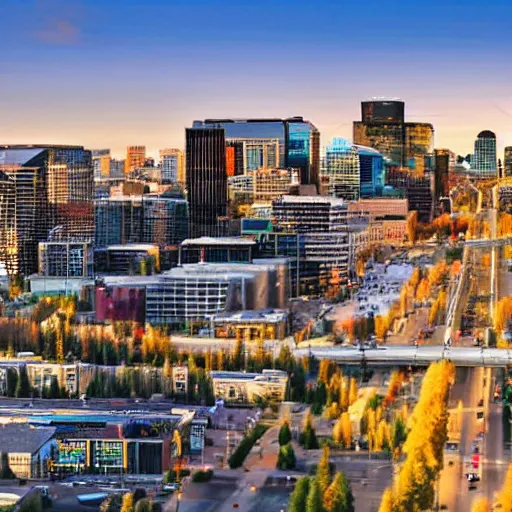 Prompt: Picture of Edmonton City Center