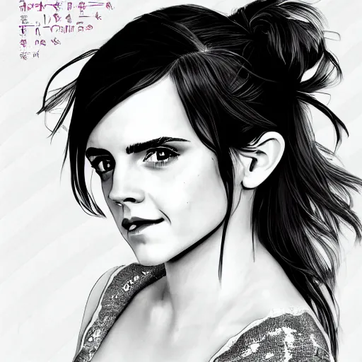 Image similar to emma watson light novel illustration