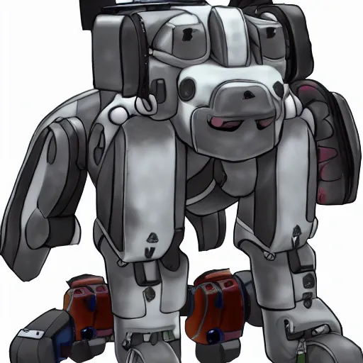 Image similar to ss 1 3 robo borg hound, medical mecha canine, digital art, furaffinity, deviantart