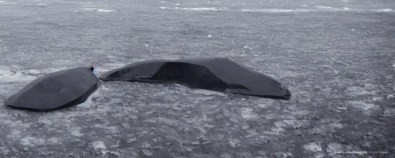 Image similar to cinematic shot of giant symmetrical futuristic military spacecraft in the middle of an endless black sand beach in iceland with icebergs in the distance,, 2 8 mm