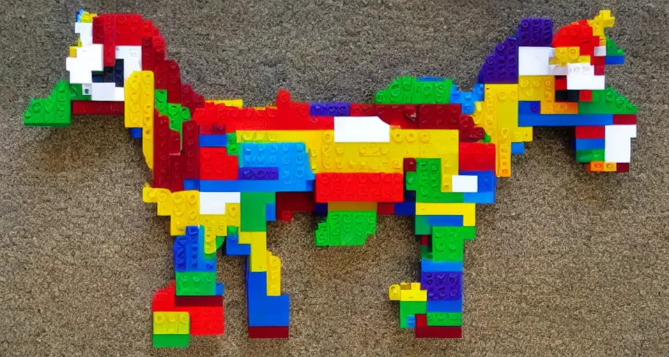 Image similar to horse made out of legos