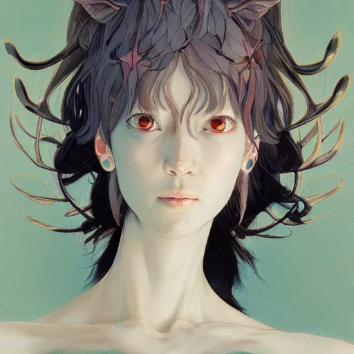 Image similar to prompt : panteon character portrait soft light painted by james jean and katsuhiro otomo and erik jones, inspired by evangeleon anime, smooth face feature, intricate oil painting, high detail illustration, sharp high detail, manga and anime 1 9 9 9