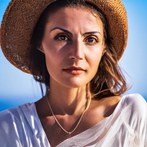Prompt: photo the most beautiful portrait Greece woman close up, 50mm
