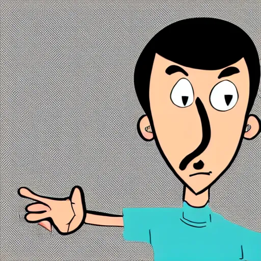 Image similar to a simple sketch of a cartoon man holding a question mark with a puzzled expression, on a pure white background