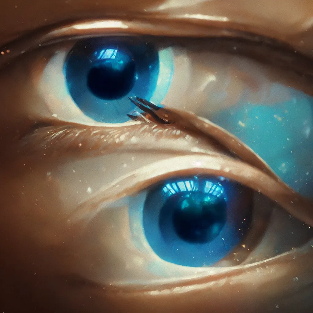 Image similar to beautiful very extreme closeup eye, unreal engine, greg rutkowski, loish, rhads, beeple, tom bagshaw, alphonse mucha, global illumination, detailed and intricate environment