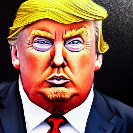 Image similar to obese trump. overweight. amazing painting. formal. beautiful. high resolution. highly realistic. close - up. trending on artstation