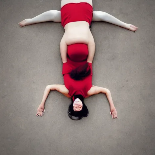 Image similar to woman upside down