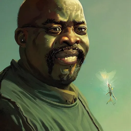 Image similar to uncle ruckus wearing a green cardigan portrait greg rutkowski Dragan Bibin Pete Mohrbacher Raymond Swanlandy stephan matiniere