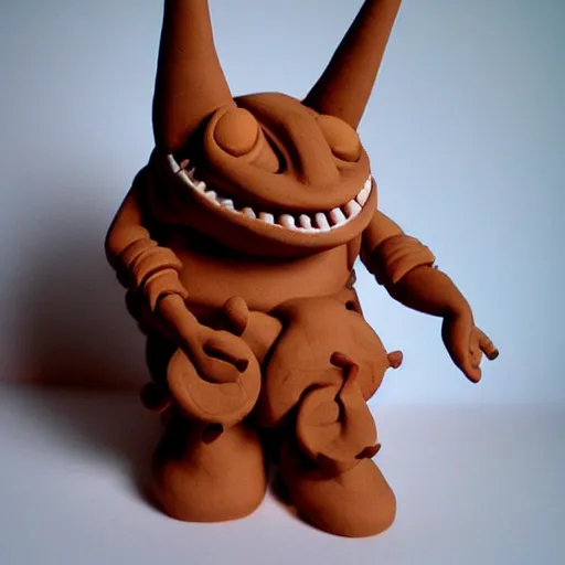 Prompt: cute clay monster santani deviantart