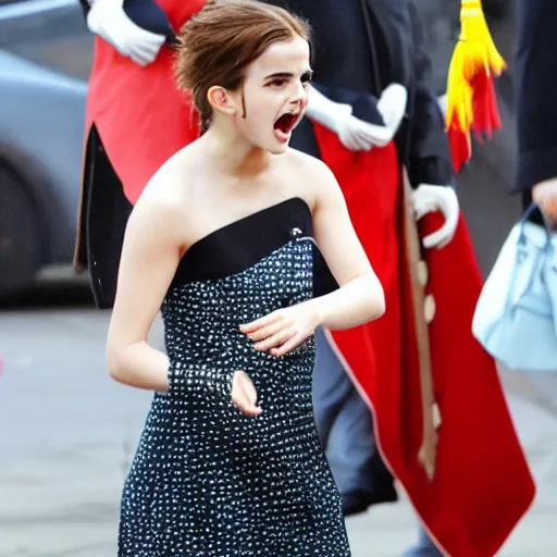 Image similar to emma watson yelling at xi jinping