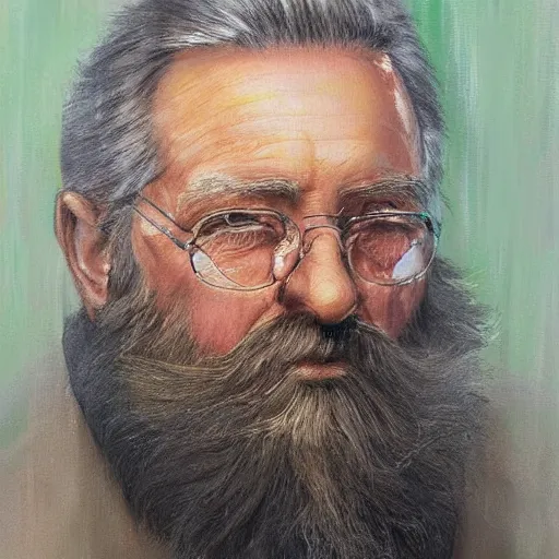 Image similar to detailed portrait painting of older gentleman with a beard