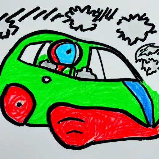 Image similar to a child's bad drawing of a car