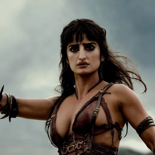 Prompt: penelope cruz from the new conan the barbarian movie, movie still, 8 k, realistic