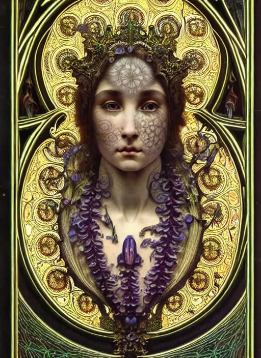 Image similar to hyperrealistic detailed face portrait of a beautiful young goddess morphing into a gothic cathedral, authentic ornamental architecture, intricate and highly detailed, awe inspiring art by ernst haeckel, h. r. giger, alphonso mucha, raphael, gothic, neo - gothic, heavily ornamental, nice deep colours,